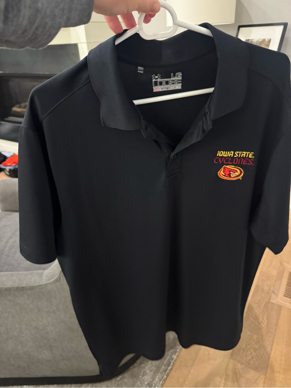 Iowa State Cyclones Black Polo Shirt under armour - loose fit